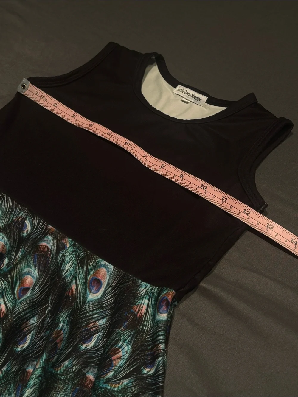 Little Dress Shoppe Girls Peacock Feather Print Fit & Flare Tank Dress